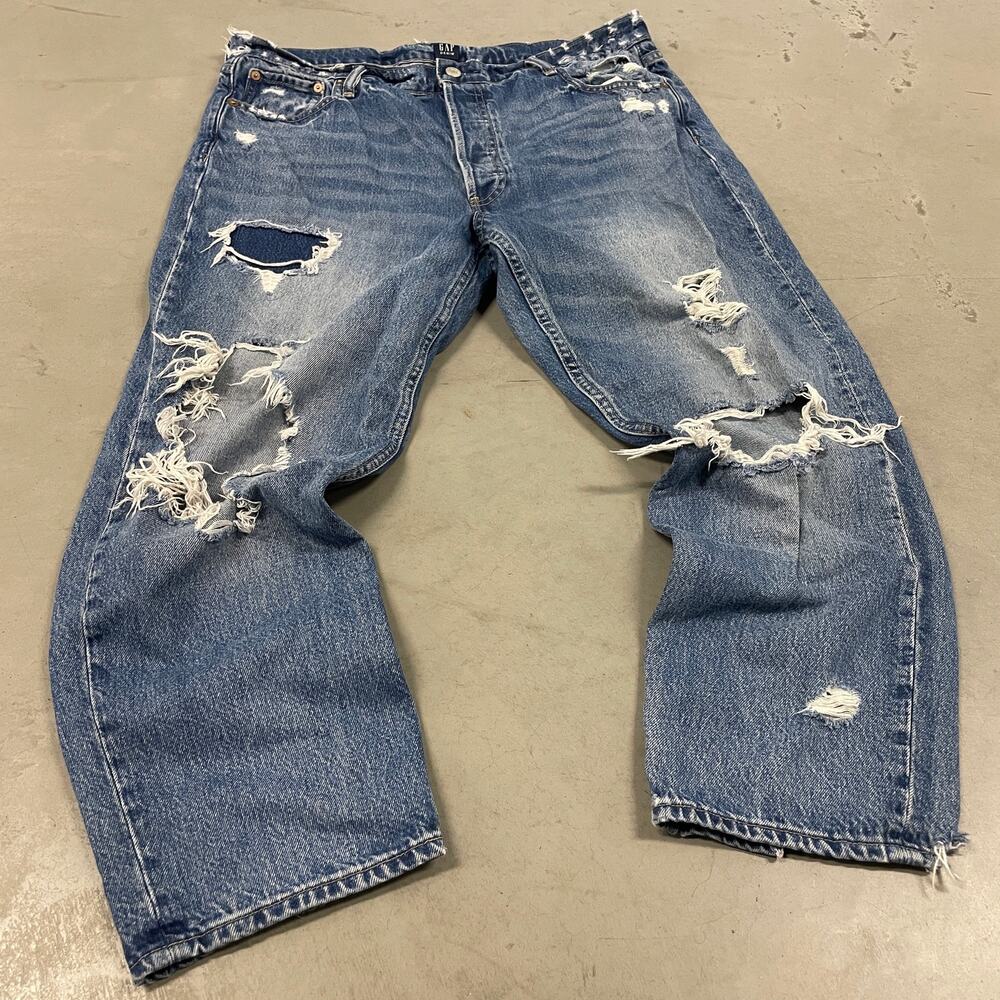 Y2K cropped baggy ripped gap jeans 33x26